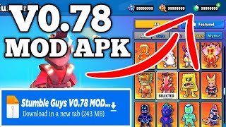 Stumble Guys Mod Apk V078  Unlimited Money All Unlocked Skins amp Emotes Stumble Guys V078 Gameplay [upl. by Dedie]