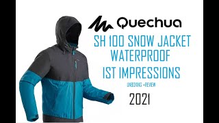 Quechua SH100 XWARM  BlueCarbon Grey  Decathlon Mens snow jacket waterproof Unboxing amp Review [upl. by Guod]