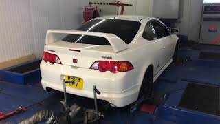 Honda Integra DC5 Type R dyno run HKS Silent Power exhaust sound [upl. by Katrina888]