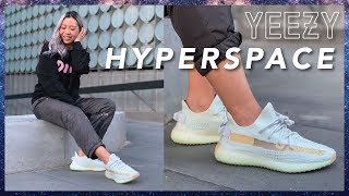 YEEZY 350 V2 HYPERSPACE  Review  On Feet [upl. by Ravaj]