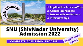 SNU Chennai Entrance Exam 2022  Complete Admission process  Tips for Entrance Exam amp Interview [upl. by Allare]