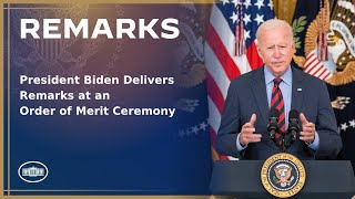 President Biden Delivers Remarks at an Order of Merit Ceremony [upl. by Retswerb]