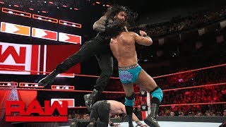 Roman Reigns amp Seth Rollins vs Jinder Mahal amp Elias Raw June 4 2018 [upl. by Kareem]