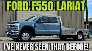 2024 Ford F550 Lariat 84quot CA In Glacier Gray  PJ Flat Bed [upl. by Yvaht885]