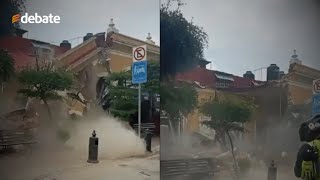 VIDEO del momento exacto derrumbe parte de El Parián en Tlaquepaque la cantina más grande del mundo [upl. by Haya]