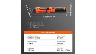 VEVOR Cordless Screwdriver 4V 7Nm Electric [upl. by Nored315]