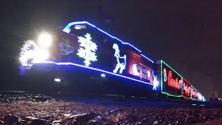 Canadian Pacific Holiday Train Passes Through Whiting [upl. by Dichy912]