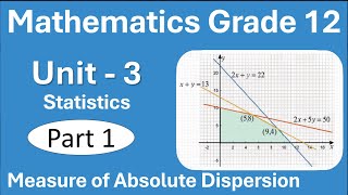 1 Maths Grade 12 Unit 3 Statistics  Part 1 Measure of Absolute Dispersion  New Curriculum [upl. by Romeyn]