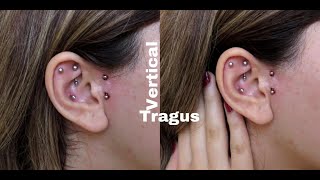 PIERCING MY VERTICAL TRAGUS AT HOME [upl. by Libenson]