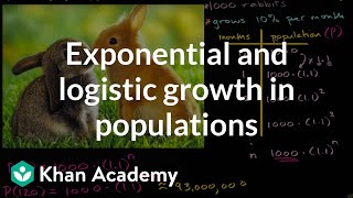 Exponential and logistic growth in populations  High school biology  Khan Academy [upl. by Killie]