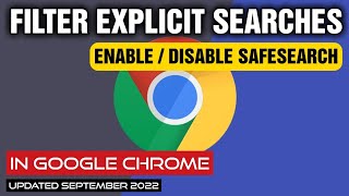 EnableDisable Safe Search In Google Chrome Filter Explicit Search Results  In Under 60 Seconds [upl. by Eirojam]