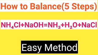 NH4ClNaOHNH3H2ONaCl Balanced EquationAmmonium chlorideSodium hydroxideAmmoniaWaterNaCl [upl. by Crabb451]