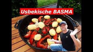 Basma  ein leckeren vitaminenreichen Eintopf aus Usbekistan Dutch Oven Kazan Rezepte [upl. by Aihsital]