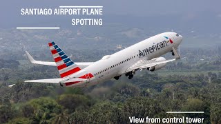 ATC TOWER Santiago Airport STI MDST Plane spotting 🇩🇴🛬 [upl. by Tolmann]