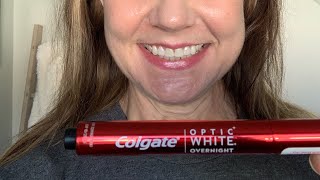 Colgate Optic White Overnight Teeth Whitening Pen Teeth Stain Remover Whiten while you sleep [upl. by Akelahs]