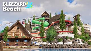 Alpine Splash Area Blizzard Beach Waterpark Planet Coaster 2 [upl. by Doreg]