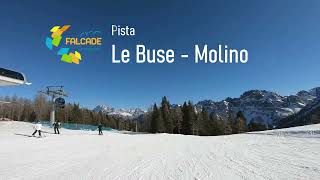 Pista Le Buse  Molino di Falcade dolomitisuperski visitagordino falcade dolomites skiing [upl. by Yelad]