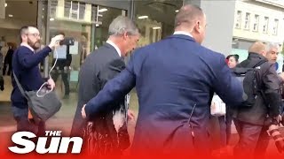 Nigel Farage covered in milkshake in Newcastle [upl. by Brozak]