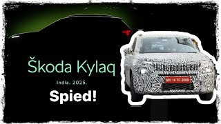 2025 Škoda Kylaq sub4m crossover spied  smallest Škoda SUV [upl. by Anaahs]