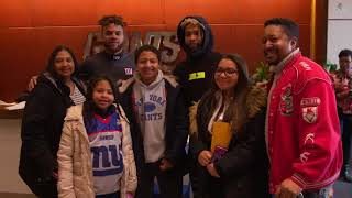 Giants wide receivers holiday gift giveaways [upl. by Ralyat]