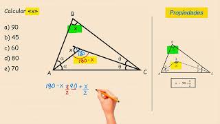 Ejercicios de LÍNEAS NOTABLES en el TRIÁNGULO  Calcular «x» [upl. by Rolan]