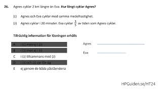 Högskoleprovet NOG uppgift 26 från höstens högskoleprov 2024 provpass 4 kvantitativ del [upl. by Kelli888]