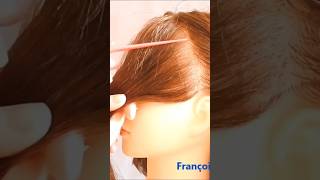 Coupe frange Rideau  Curtain Bangs haircut  Corte Flequillo de Cortina [upl. by Llekcir]