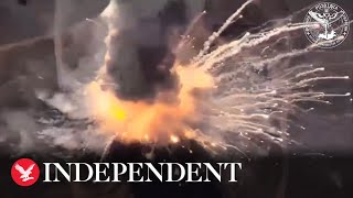 Ukraine shares footage of Armageddon explosion destroying missile defence system in Crimea [upl. by Aceissej]