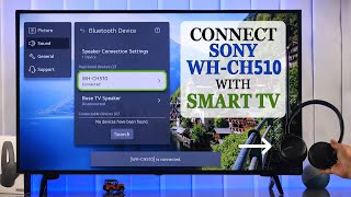 How to Pair Sony Headphones with Smart TV Connect WHCH510 [upl. by Mailand]