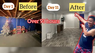 Basement remodel time Lapse basement diy drywall [upl. by Nueovas]