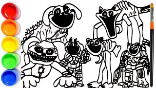 How to draw Catnap and DogDay  CatNap DogDay Monster CatNap Monster DogDay Smiling Critters [upl. by Giule]