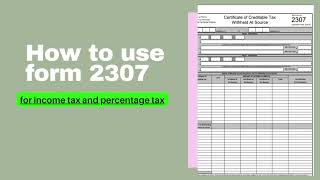 How To Use Form 2307  1701q  2551q [upl. by Chong]