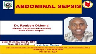 Abdominal Sepsis by Dr Reuben Okioma General Surgeon and Intensivist at the Nairobi Hospital [upl. by Gereld]