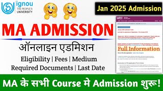 IGNOU MA Admission 2025 January Session  IGNOU Admission Form Fill Up Online 2025  IGNOU Admission [upl. by Stclair]