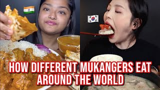 how different mukbangers eat around the WORLD [upl. by Etnoled]