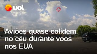 Aviões quase colidem durante voos nos EUA vídeo mostra momento [upl. by Chrystal249]