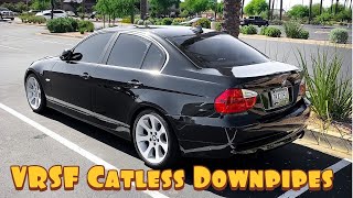 BMW 335i Cold Start with VRSF Catless Downpipes  E90  Wastegate Rattle [upl. by Enilav]