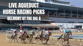 Live Aqueduct Horse Racing Picks  Belmont at the Big A [upl. by Aneetsirk]