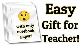 Easy teachers day gift Idea 🙂❤️ notebook paper gift idea  teachers day gift ideas easy handmade [upl. by Llywellyn]