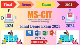 MSCIT Final Exam Demo 2024 Part 25  Full Demo 50 Marks all4urknowledge24x7 mscitexam exam [upl. by Winebaum84]