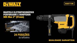 DEWALT  Martelo Eletropneumático Perfurador e Rompedor  SDS Max 2quot 51mm  D25773K [upl. by Shepley]