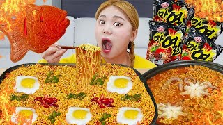 Eating 6 Spicy Ramen Spicy Fire Noodle Challenge Most Spicy ramens mukbangs by HIU 하이유 [upl. by Neille]