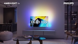 Philips Ambilight TV OLED809  OLED  Google Smart TV [upl. by Nyrahtak]