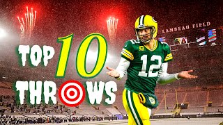 Aaron Rodgers Top 10 Throws  4x MVP Best Career Throws 😱 [upl. by Eicrad]