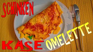 Omelett mit Käse und Schinken  Omelett mit Schinken und Käse Rezept [upl. by Oiralih246]