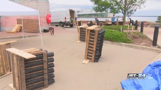 Dobbins Landings firework show setup nears completion [upl. by Moureaux]