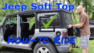 Jeep Wrangler JL 2018 Unlimited Sport Soft top positions ok to ride half opendown freedom style [upl. by Stoops]