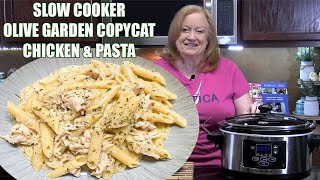 SLOW COOKER OLIVE GARDEN COPYCAT CHICKEN amp PASTA [upl. by Hopkins]