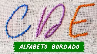 🧵 3 Puntadas para Bordar LETRAS a Mano FÁCILES 🧵 Abecedario Bordado A Mano [upl. by Leandre]