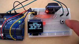 Arduino real time clock and temperature monitor using DS3231 and SSD1306 OLED [upl. by Nnylatsirk]